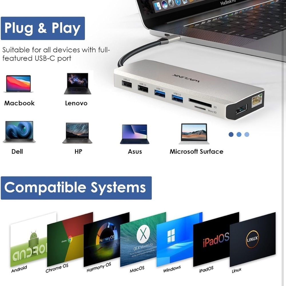 Wavlink USB-C Docking Station - Silver - Picture 8 of 10